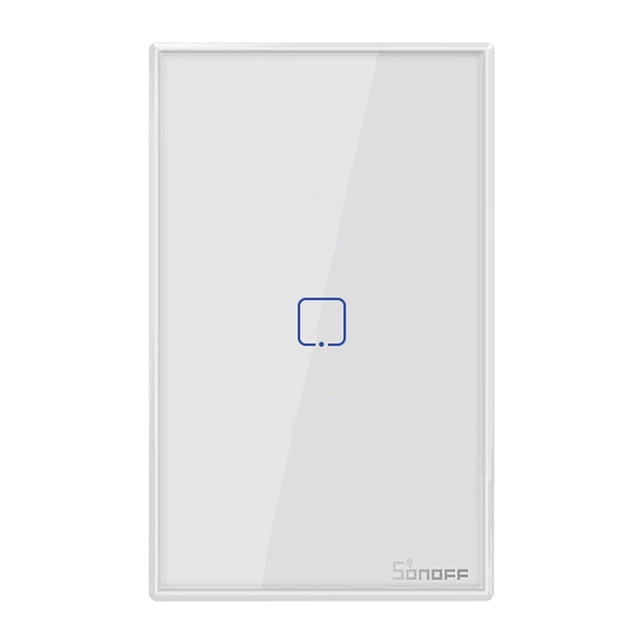 SONOFF T2US1C-TX Interruptor de luz de pared WiFi inteligente de 1 cuadrilla 433MHz