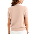 thumbnail image 5 of Womens Short Sleeve Tops Crew Neck Lightweight Pullover Sweaters Loose Dressy Casual Blouse Basic Clothes Pink M, 5 of 5