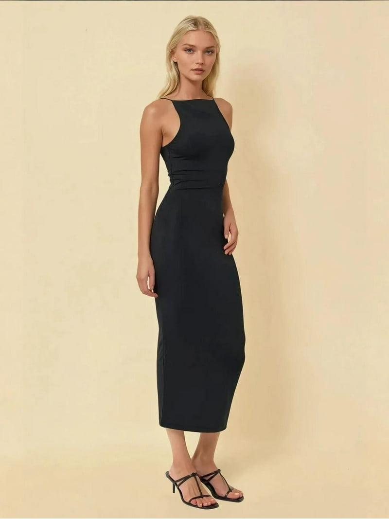 Halter Neck Bodycon Midi Dress