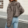 thumbnail image 4 of BiZtdJrK Prime Sales Today Clearance Faux Fur Jackets for Women Winter Cropped Shaggy Warm Cardigan Jacket Solid Long Sleeve Open Front Loose Fit Coats Coffee XXL, 4 of 7