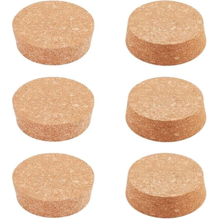 6PCS Cork Bottle Stoppers Durable Wooden Tapered Cork Plugs for Wine Beer Glass Bottle and DIY Craft Project 2.8x2.52x0.78" BurlyWood
