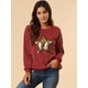 thumbnail image 2 of INSPIRE CHIC Sudadera de manga larga con cuello redondo y lentejuelas brillantes para mujer borgo?a S, 2 of 6