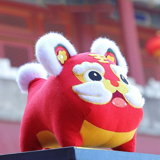 Chinese New Year Tiger Festive Three-dimensional Facial Expression New Year Gift 2022 Collection Chinese Zodiac Tiger Plush Toy for Decor