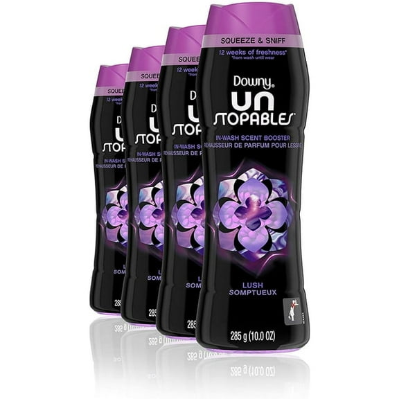 Downy Unstopables in-wash Scent Booster Beads, Lush, 10 Ounce (Pack of 4)