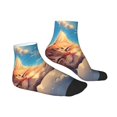 thumbnail image 6 of Salouo Cloud Sleeping Cat Pattern Unisex Middle Tube Socks,Middle-Finger Knee High Socks Over The Calf Tube Stocking Crew Stockings for Women and Men Tube Socks, 6 of 8