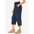 thumbnail image 3 of Roaman's Women's Plus Size Soft Knit Relaxed Pull-On Capri Pant, 3 of 5
