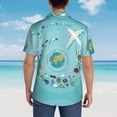 thumbnail image 6 of Daiia Travelling on Airplane Hawaiian Shirt for Men Gentle Cotton Regular Short Sleeve Casual-Medium, 6 of 9