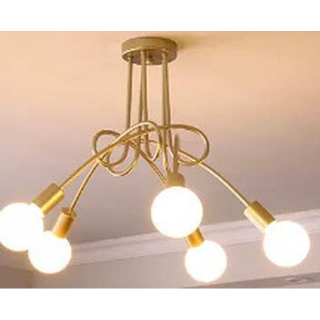 Lámpara de techo minimalista moderna, creativa, para dormitorio, sala de estar, pasillo, restaurante, tienda de té con leche, lámpara de hierro con codo