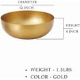 thumbnail image 5 of Serene Spaces Living Vintage Gold Decorative Iron Bowl, 12" Diameter & 4" Tall, Pack of 6, 5 of 6