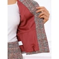 thumbnail image 5 of INSPIRE CHIC Women's 2 Piece Tweed Suit Button Down 3/4 Sleeve Jacket Pencil Skirt Set M Red, 5 of 6