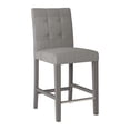 thumbnail image 4 of CorLiving Leila Fabric Upholstered Indoor Counter Height Barstool with Wood Legs and Metal Foot Rest, Silver Grey (Sold Individually), 4 of 8