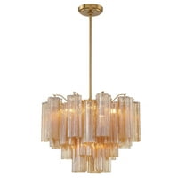 Crystorama Addis 6 Light Aged Brass Chandelier - 19.75"W x 14"H x 19.75"D