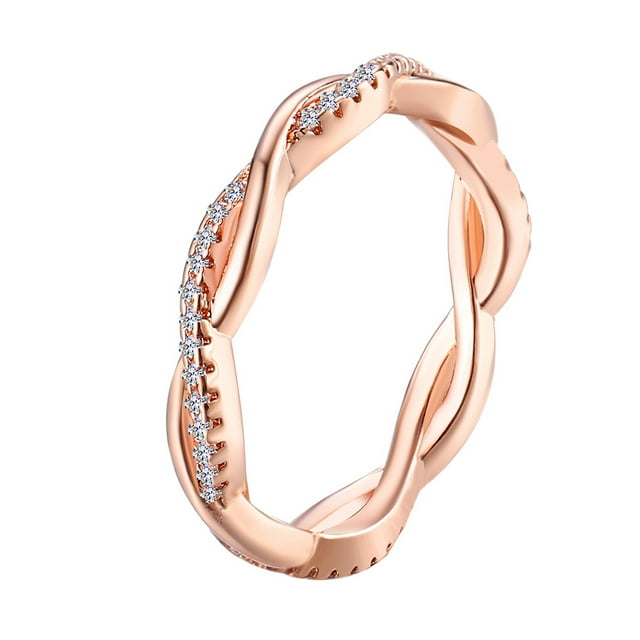Couples Wedding Crystal Ring Punk Twist Couples ring Twist Loop Circle Woman Man Girls Lady Party Jewelry Rings