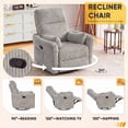 thumbnail image 3 of Furmax 360° Swivel Recliner Power Massage Rocker Chair Adult Glider Rocker with 2 Comfy Pillows for Nursery,Corduroy Gray, 3 of 6