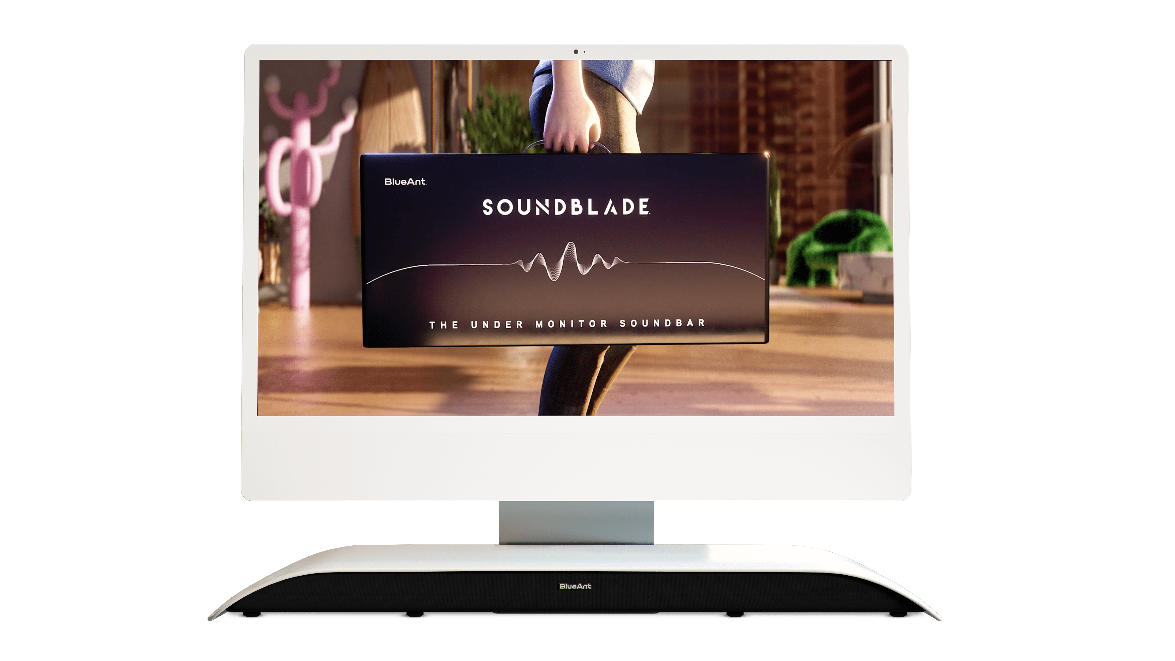 BlueAnt Soundblade - The Under Monitor Soundbar - White