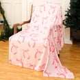 thumbnail image 3 of Pink Bow Blanket Christmas Throw Blanket Pink Bow Ribbon Winter Farmhouse Blanket Couch Sofa Soft Warm Bed Blankets for Women Friends Gifts, 3 of 6