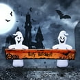 thumbnail image 4 of Large Hallowee Inflatable-8FT White Ghosts with Orange Banner Print “Happy Halloween” LED Lights Outdoor Halloween Decorations Blow Up Decoration for Halloween Party, Yard, Garden, Lawn, 4 of 9