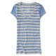 thumbnail image 1 of Aeropostale Camiseta básica con cuello en V a rayas para mujer, azul, grande Aeropostale  Camiseta básica, 1 of 2