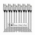 thumbnail image 1 of wonima11 [Apple MFi Certified] 6Pack[3/3/6/6/6/10ft] iPhone Charger Lightning Cable Compatible iPhone 14ProMax/14Pro/14/14Plus/13Pro/13/12Pro/12/11 and More-Silver&White, 1 of 1