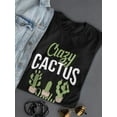 thumbnail image 3 of Smartprints Womens Graphic Tee - Crazy Cactus Lady Desert Plants - Regular Fit 100% Cotton, 3 of 4