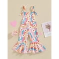 thumbnail image 2 of Bagilaanoe Toddler Baby Girl Summer Jumpsuit Sleeveless Daisy Print Romper Overalls 6M 12M 18M 24M 3T 4T Kids Flared Pants Summer Clothes, 2 of 8