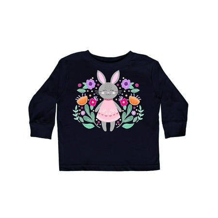 

Inktastic Easter Scandinavian Bunny with Flowers Gift Toddler Boy or Toddler Girl Long Sleeve T-Shirt