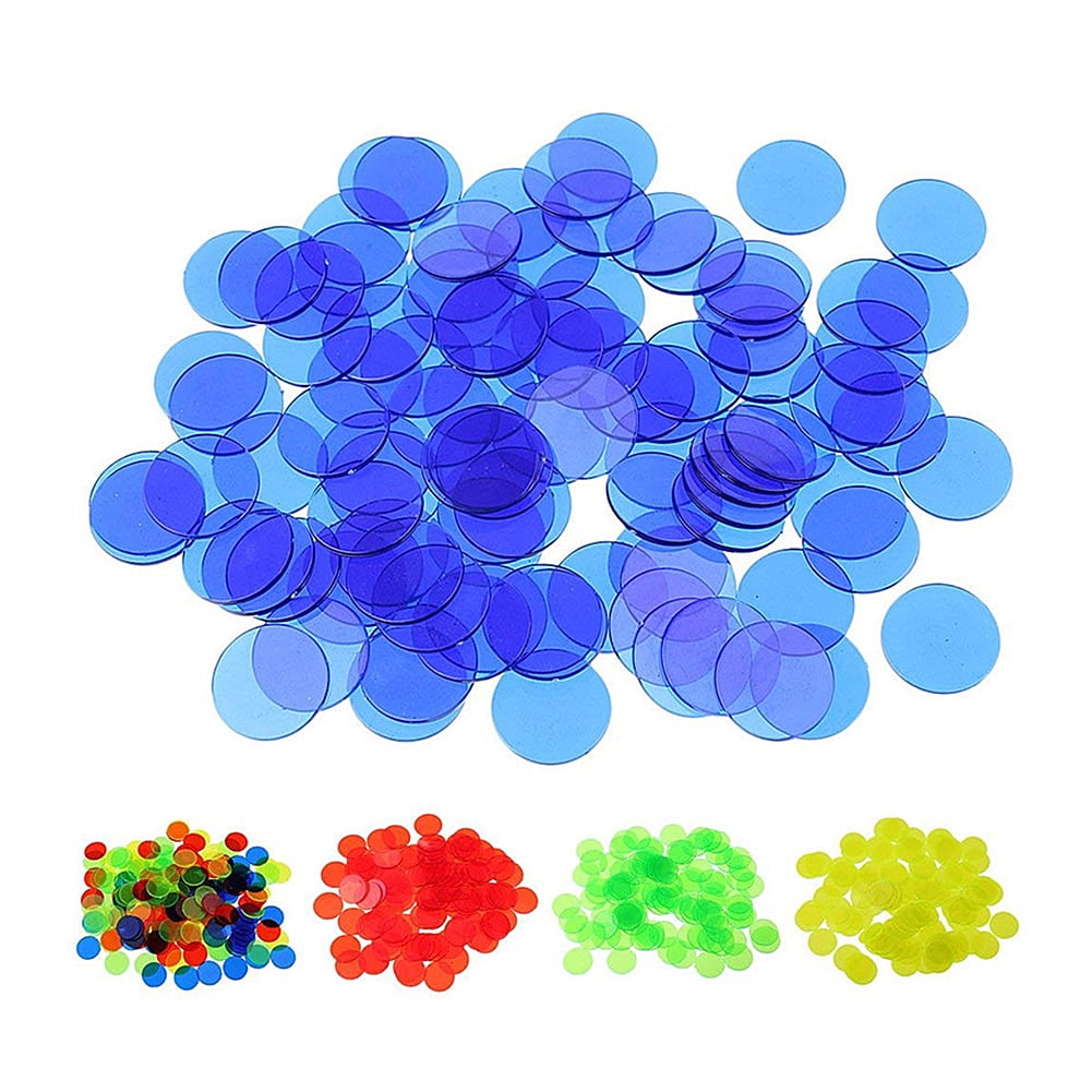 400Pcs 19mm Bingo Chips Poker Tokens Counters Markers Kids Family Set Toys 