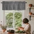 thumbnail image 5 of Grey Lines Window Valance Curtain Stripe Rod Pocket Short Curtain for Living Room, Bedroom & Kitchen Window Decor 42x12in, 5 of 8
