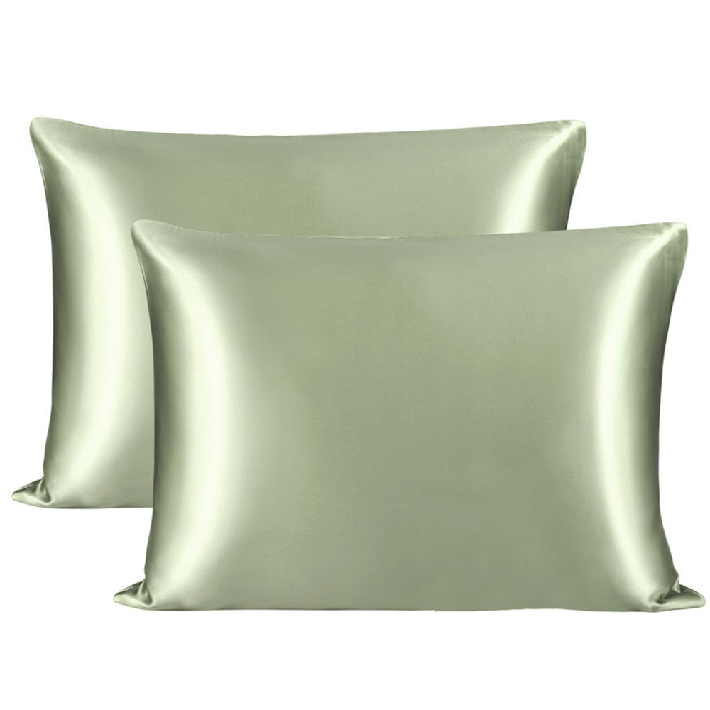 Unique Bargains 2Pack 25 Momme Pure Mulberry Silk Pillowcases Olive