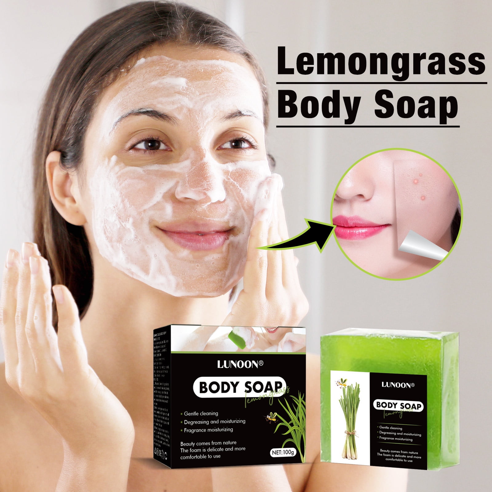 Citronella Soap Bar for Humans Lasting Scent Lemongrass Cleaning Soap