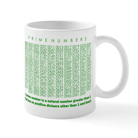 CafePress - Prime Numbers: Mathematics Mugs - 11 oz Ceramic Mug - Novelty Coffee Tea Cup