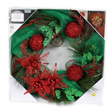 holiday time christmas decor 26 quot led lighted red and green holiday time christmas decor 26 quot led lighted red and green