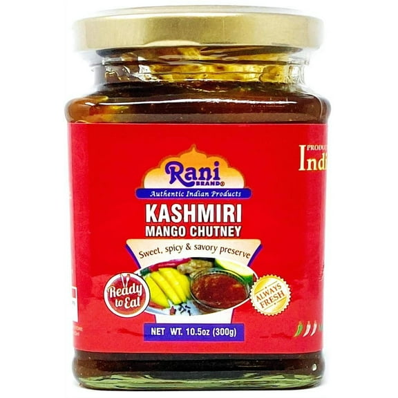 Rani Kashmiri Mango Chutney (Indian Preserve) 10.5oz (300g) Glass Jar, Ready to eat, Vegan ~ Gluten Free, All Natural, NON-GMO