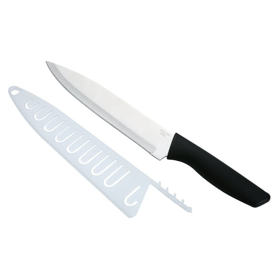 Mainstays 8" Stainless Steel Chef Knife with Soft Grip & Black Handles