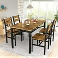 thumbnail image 6 of 4-Person Rustic Kitchen Dining Table Set, Wooden Table and Chair Set, Brown, 6 of 8