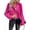 Rose Red, variant on Women'S Cropped Zipper Long Sleeve Suede Faux Leather Blazer Jacket Autumn Fashion Outerwear Rose Red M