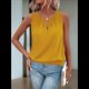 thumbnail image 5 of Chaleco de Moda con Cuello Redondo y Botones, Color Liso, Amarillo Talla S, 5 of 6