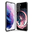 thumbnail image 3 of MUNDAZE Samsung Galaxy S10 Plus Shockproof Clear Hybrid Protective Phone Case Kawaii Manga Pink Cherry Blossom Moon Dreaming Girl Cover, 3 of 5