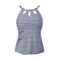 thumbnail image 6 of Hessimy High Neck Tankini Top Backless Bathing Suit Tops for Women Swimsuit Top Key Hole Swim Top Only(Blue,XXL), 6 of 7