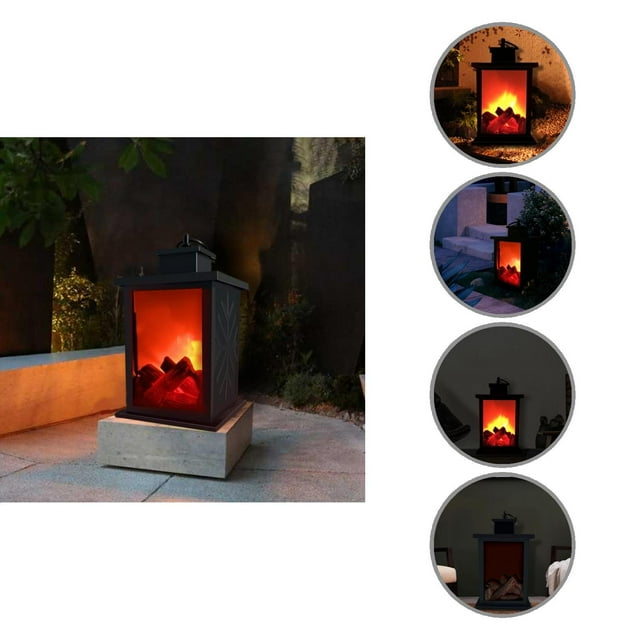 Simulation Fireplace Battery Operated Exquisite Workmanship Charming LED Flame Fireplace Table Lamp for Home