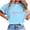 Light Blue, variant on Fengactive Women's Mothers Day T Shirts Shirt Short Sleeve Crew Neck Bow Printed Casual Shirts