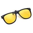 thumbnail image 2 of Polarized Clip On Sunglasses for Prescription Glasses, Flip Up Lens Overlay Lightweight Frame Attachment for Men Women Driving Fishing Commuting Yellow, 2 of 3