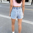 thumbnail image 5 of Girls Denim Shorts Cute Lightweight High Waisted Straight Wide Leg Jean Short with Pockets Clothes for Girls Size 5-15, 5 of 9