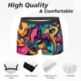 thumbnail image 2 of Men's Boxer Briefs, Vibrant Graffiti Urban Art Soft Comfy Mens Underwear Boxer Briefs Breathable With Widen Waist, 2 of 7