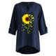 thumbnail image 4 of Camiseta suelta estampada a la moda para mujer Blusa de manga larga con cuello en V Tops casuales Pompotops FGAJ3861, 4 of 5