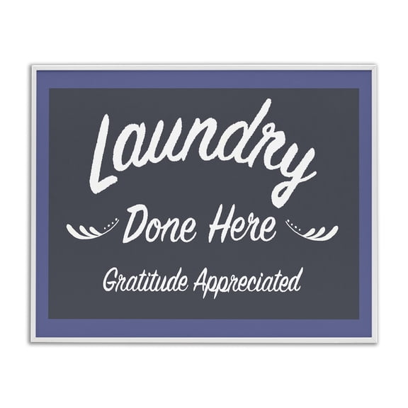 Stupell Industries Farmhouse Laundry Done Here Vintage Phrase White Framed Giclee Art, 20 x 16, by Darlene Seale