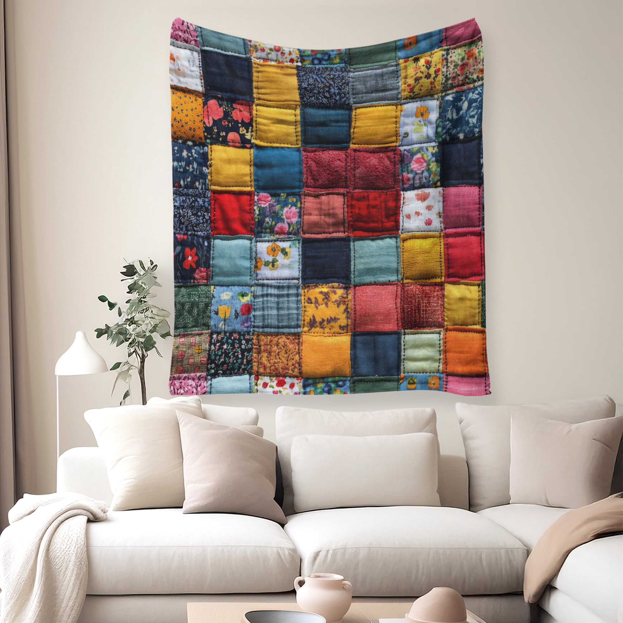 Flannel Fleece Twin Blanket, Soft Large Twin Blanket, Lightweight Cozy Plush Twin Blanket Fit Sofa Bed, 60"x80", Patchwork Floral Pattern