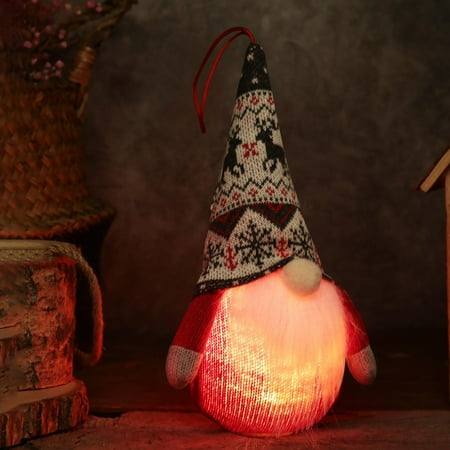 

JERDAR Christmas Decorations Christmas Comes With Battery Glowing Gnome Faceless Doll Christmas Tree Decoration Goblin Glowing Pendant Multicolor