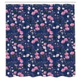 thumbnail image 2 of Ambesonne Ladybug Shower Curtain, Retro Art Blooming Flowers, 69"Wx70"L, Dark Lavender and Pink, 2 of 4