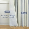thumbnail image 2 of DriftAway Farmhouse Linen Blend Blackout Curtains for Bedroom Double Layers Striped Printed Linen Curtains Thermal Insulated Rod Pocket Back Tab Treatment for Living Room 2 Panels W52 x L102 Navy, 2 of 5